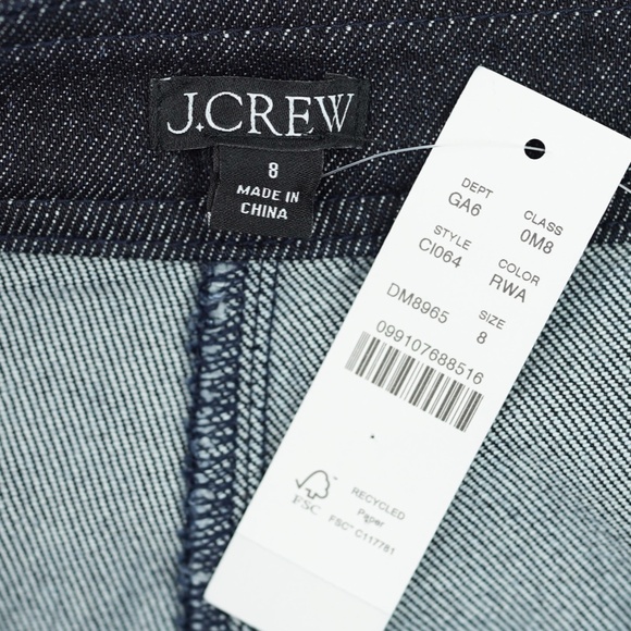 New J.CREW Size 8 Denim Skort Skirt in Rinse Wash $118 CI064 - Picture 7 of 7